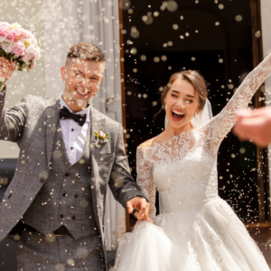 Couple on their wedding day