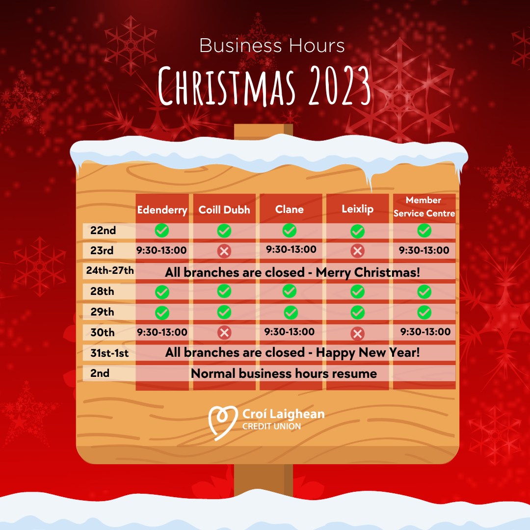 Christmas Opening Hours 2023